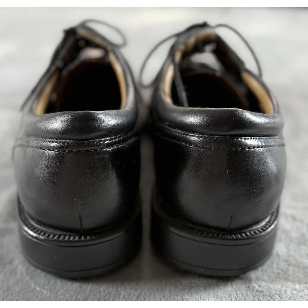Chaps Dress Shoes Mens Size‎ 12M Black Cap Toe Leather Lace Up Oxford 096-9514